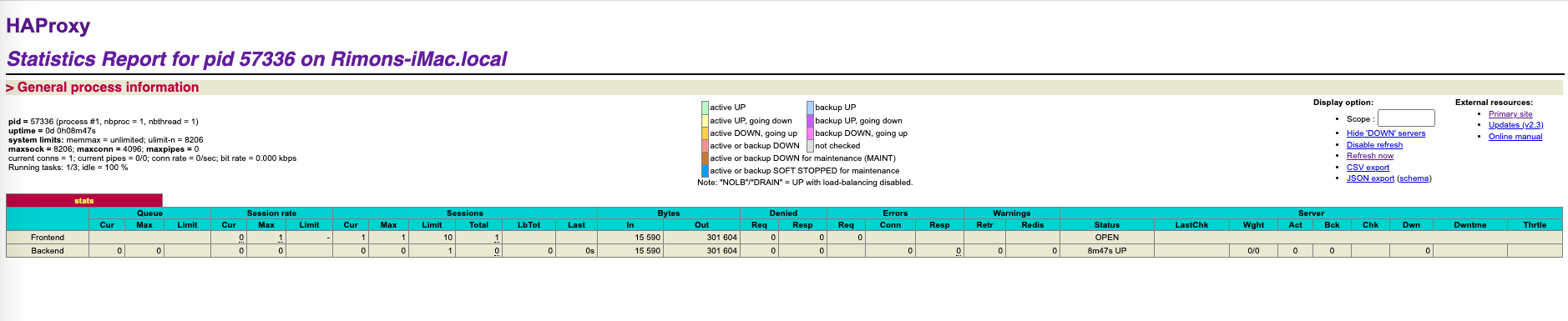 Haproxy Statistics Report 